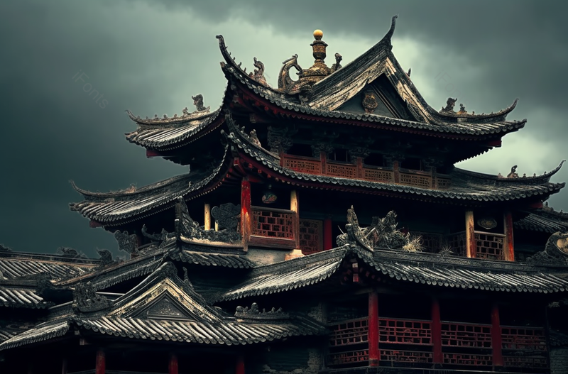 中式古建筑飞檐斗拱阁楼景观摄影图,高清,摄影图,摄影图片,图片大全,摄影图免费下载